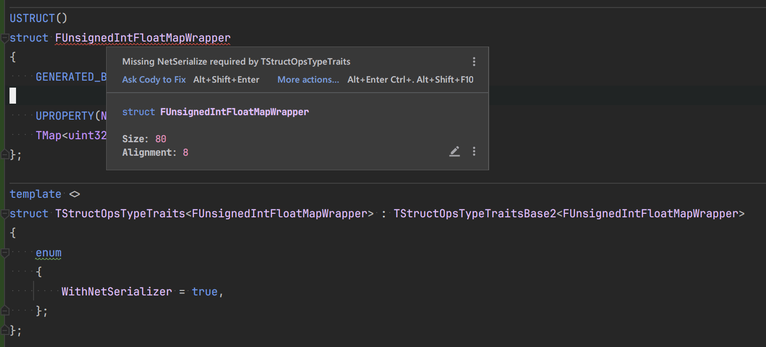Which leads us to... Missing NetSerialize() type trait