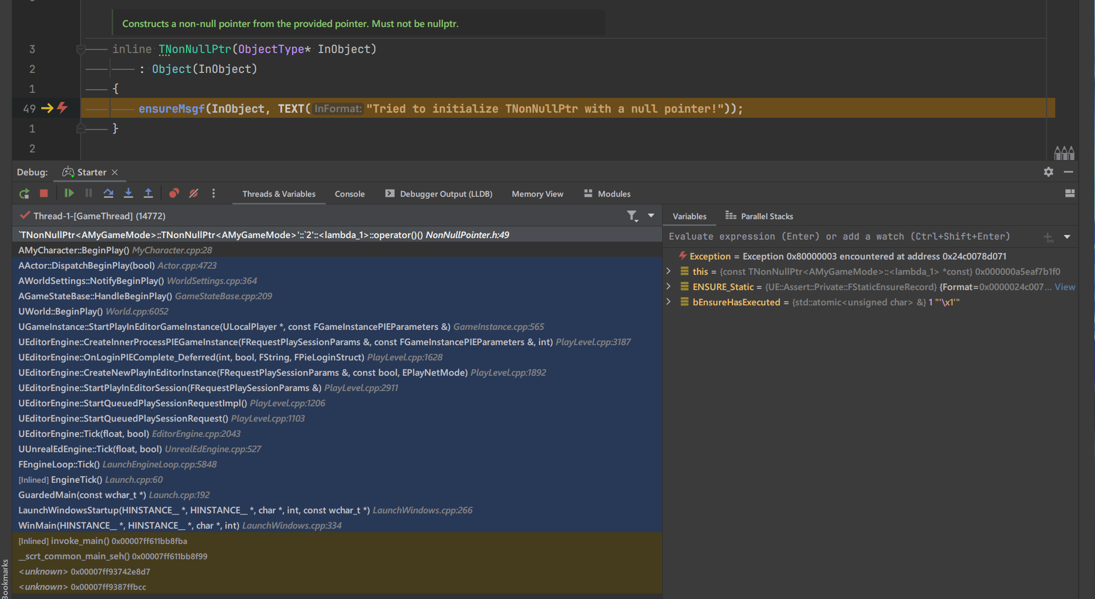 Whoop, you just got caught! Runtime exception